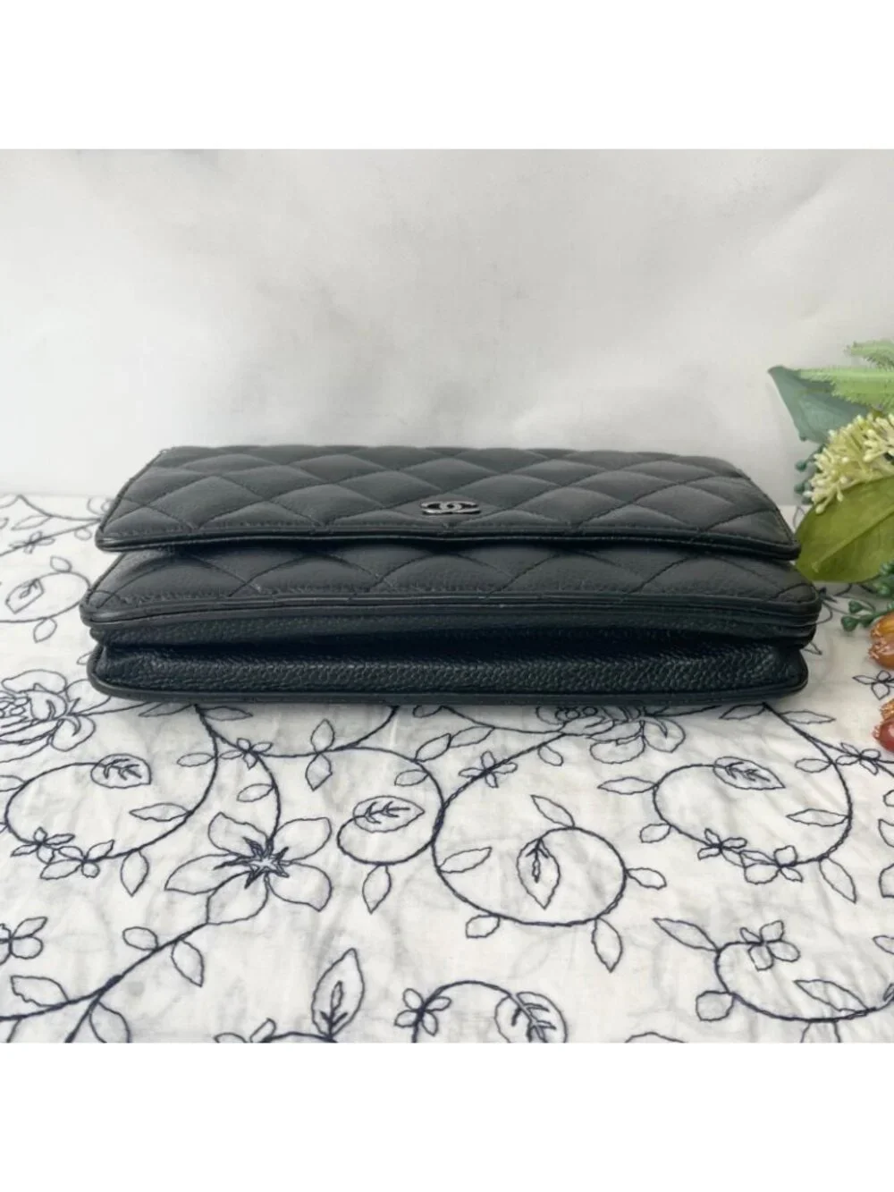Chanel Chain Wallet Quilted Caviar Leather Shoulder Bag